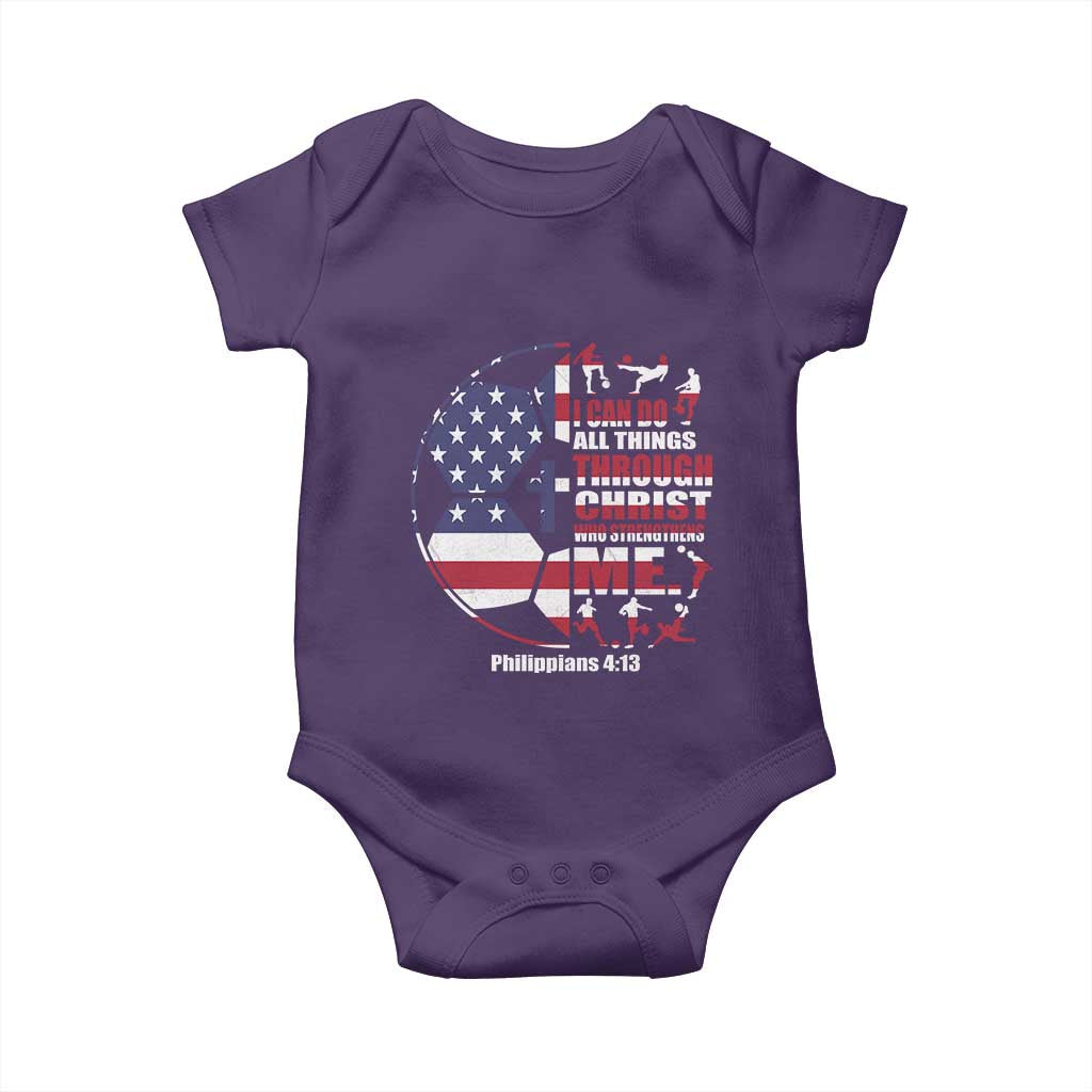 Christian Soccer Baby Onesie I Can Do All Things Through Christ Who Strengthens Me