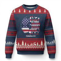 Christian Soccer Ugly Christmas Sweater I Can Do All Things Through Christ Who Strengthens Me