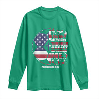 Christian Soccer Long Sleeve Shirt I Can Do All Things Through Christ Who Strengthens Me