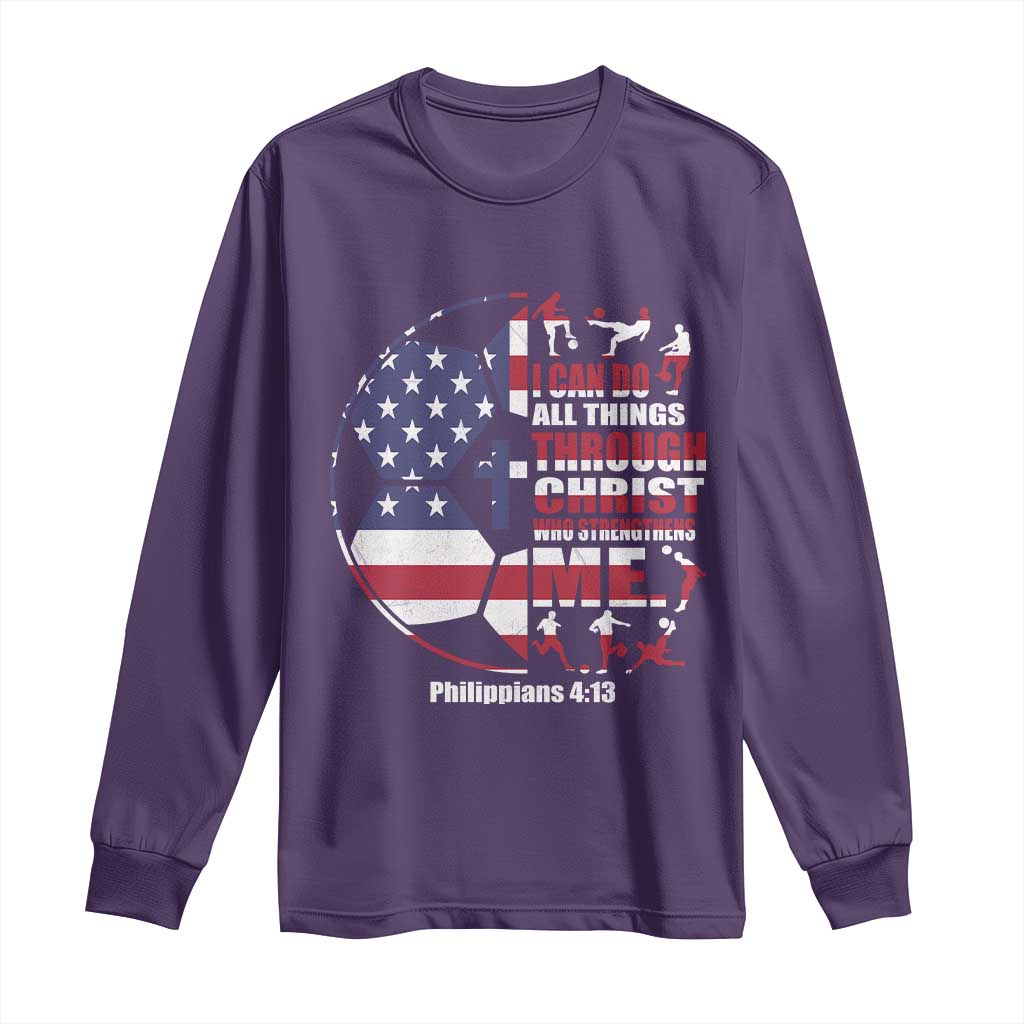 Christian Soccer Long Sleeve Shirt I Can Do All Things Through Christ Who Strengthens Me