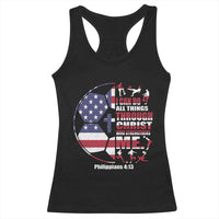 Christian Soccer Racerback Tank Top I Can Do All Things Through Christ Who Strengthens Me