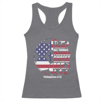 Christian Soccer Racerback Tank Top I Can Do All Things Through Christ Who Strengthens Me
