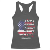Christian Soccer Racerback Tank Top I Can Do All Things Through Christ Who Strengthens Me