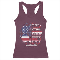 Christian Soccer Racerback Tank Top I Can Do All Things Through Christ Who Strengthens Me