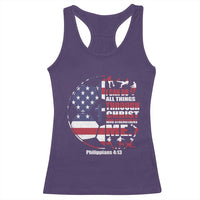 Christian Soccer Racerback Tank Top I Can Do All Things Through Christ Who Strengthens Me