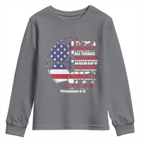 Christian Soccer Youth Sweatshirt I Can Do All Things Through Christ Who Strengthens Me