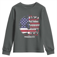 Christian Soccer Youth Sweatshirt I Can Do All Things Through Christ Who Strengthens Me