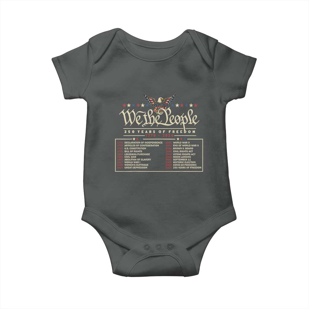 250 Year Timeline 1776 2026 Patriotic Historical Anniversary Baby Onesie