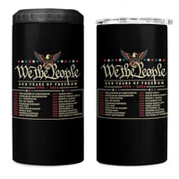 250 Year Timeline 1776 2026 Patriotic Historical Anniversary 4 in 1 Can Cooler Tumbler