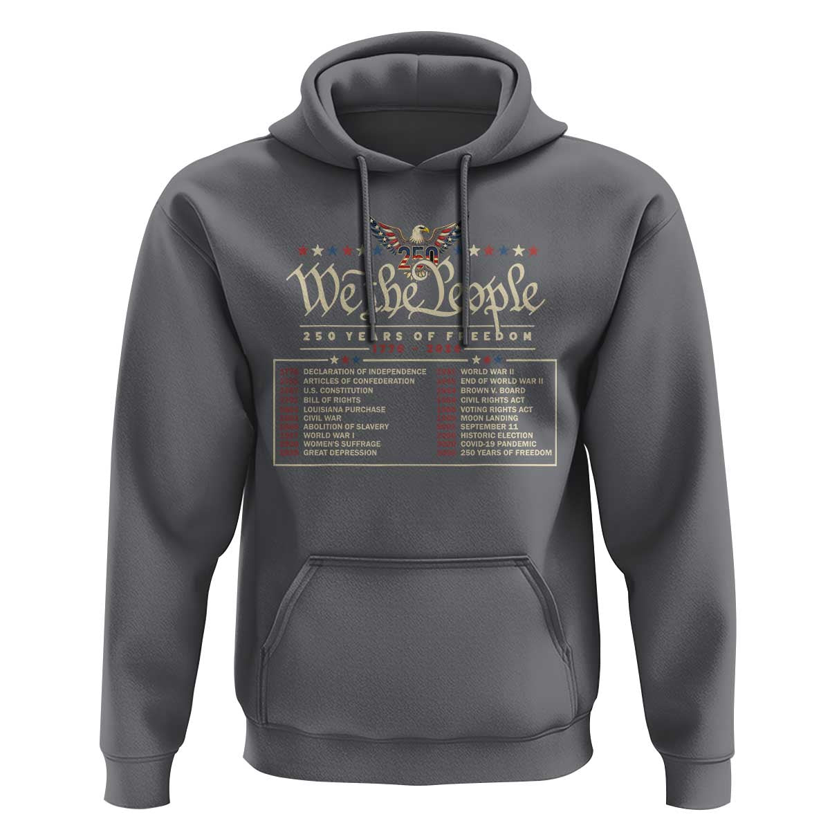 250 Year Timeline 1776 2026 Patriotic Historical Anniversary Hoodie