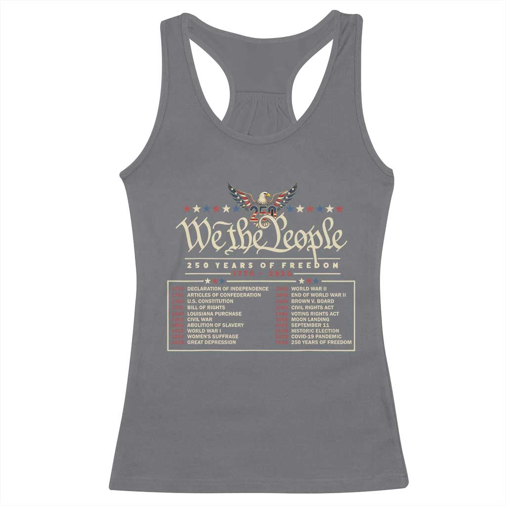 250 Year Timeline 1776 2026 Patriotic Historical Anniversary Racerback Tank Top
