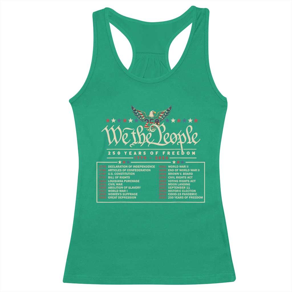 250 Year Timeline 1776 2026 Patriotic Historical Anniversary Racerback Tank Top