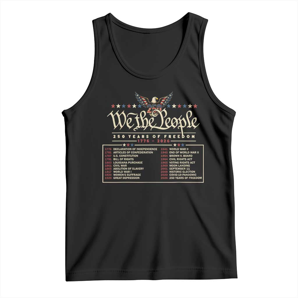250 Year Timeline 1776 2026 Patriotic Historical Anniversary Tank Top