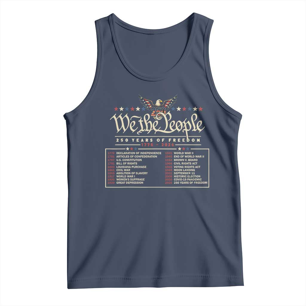 250 Year Timeline 1776 2026 Patriotic Historical Anniversary Tank Top