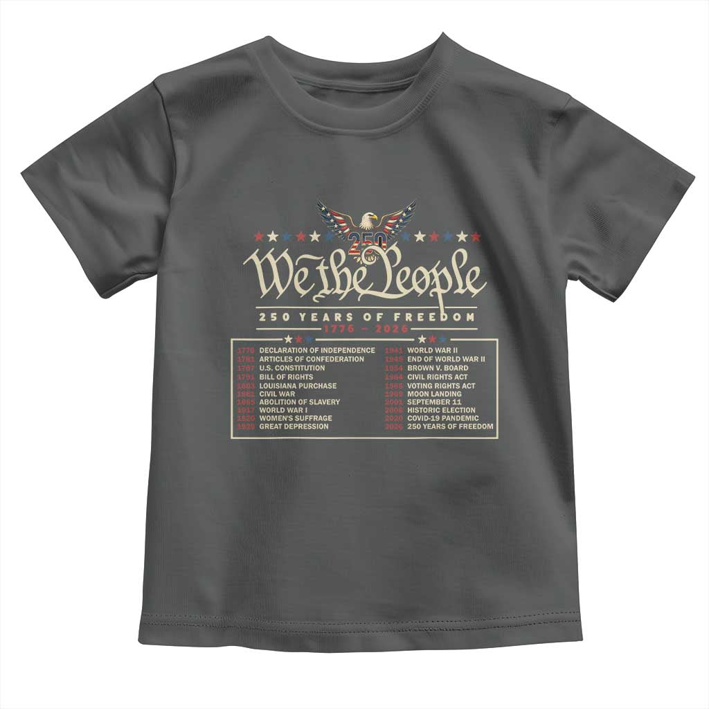 250 Year Timeline 1776 2026 Patriotic Historical Anniversary Toddler T Shirt
