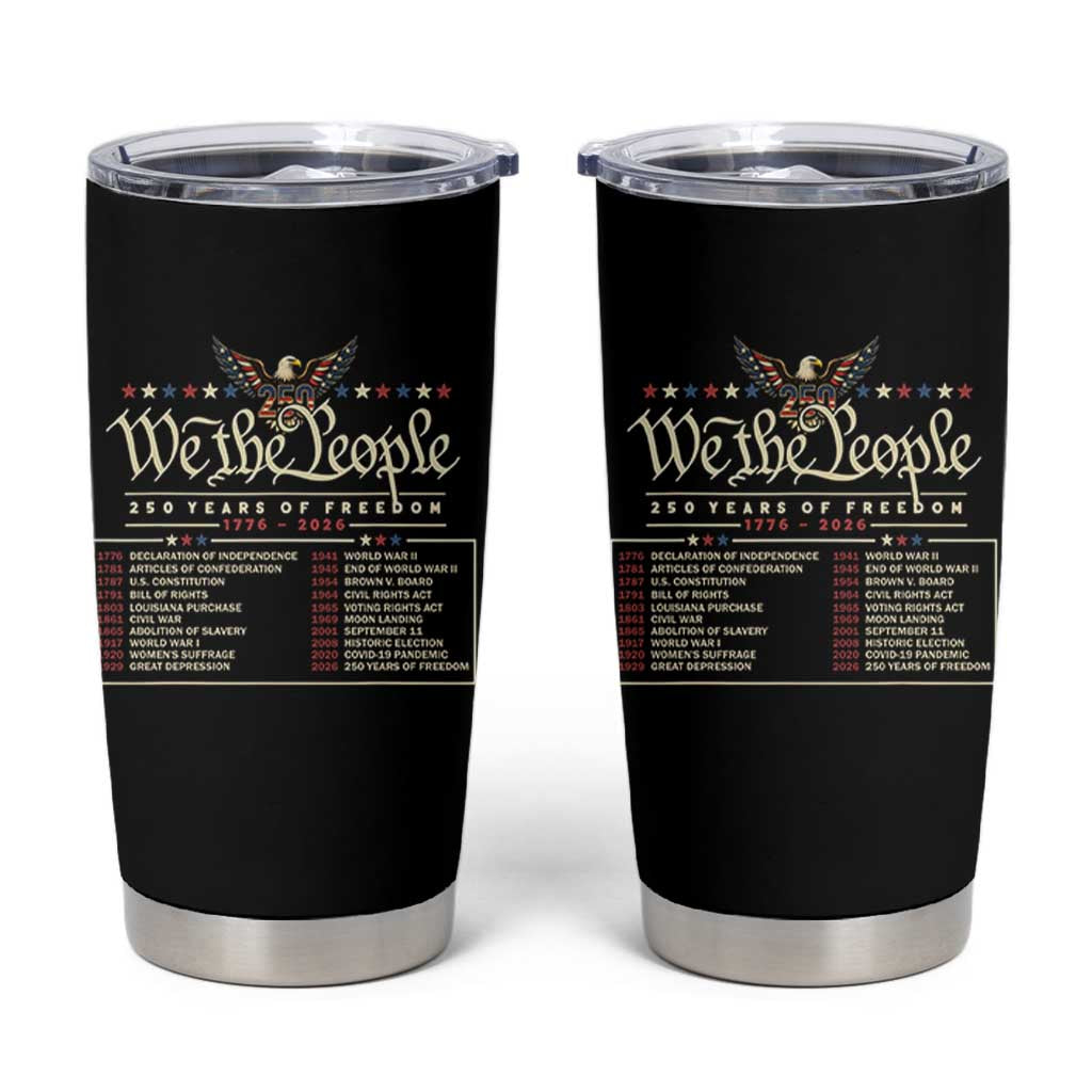 250 Year Timeline 1776 2026 Patriotic Historical Anniversary Tumbler Cup