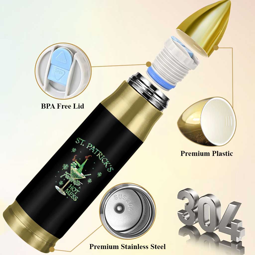 Funny St Patrick's Favorite Hot Mess Bullet Tumbler Drunk Leprechaun Cocktail - Wonder Print Shop