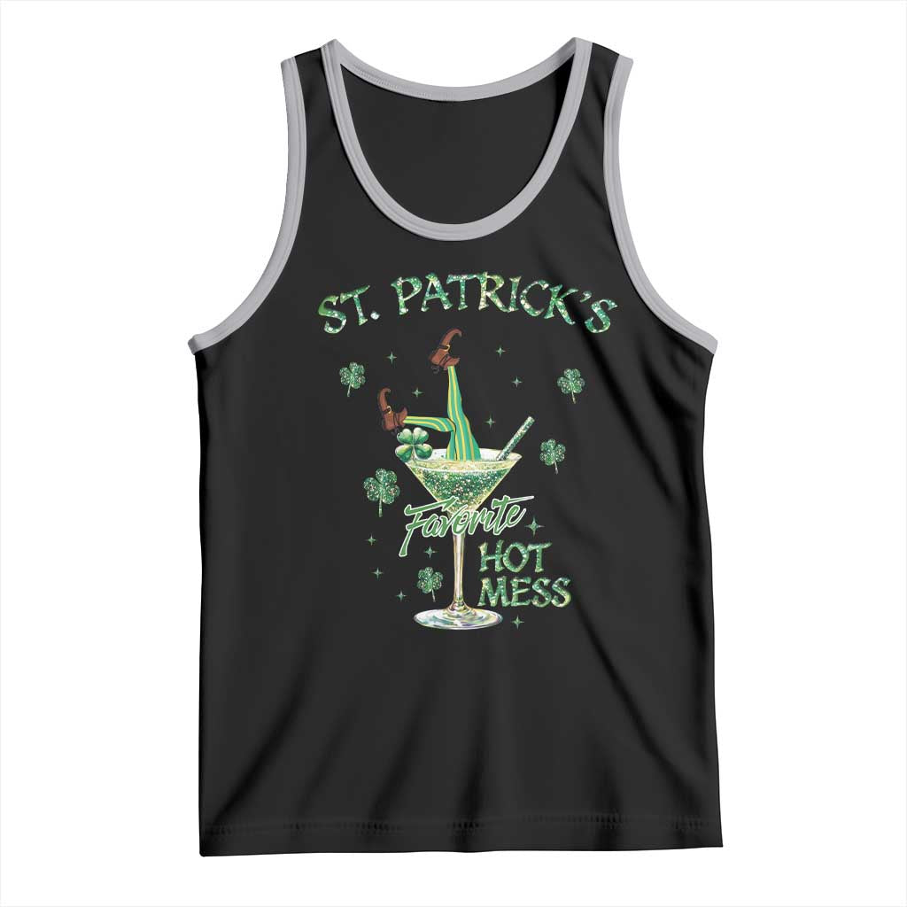 Funny St Patrick's Favorite Hot Mess Tank Top Drunk Leprechaun Cocktail