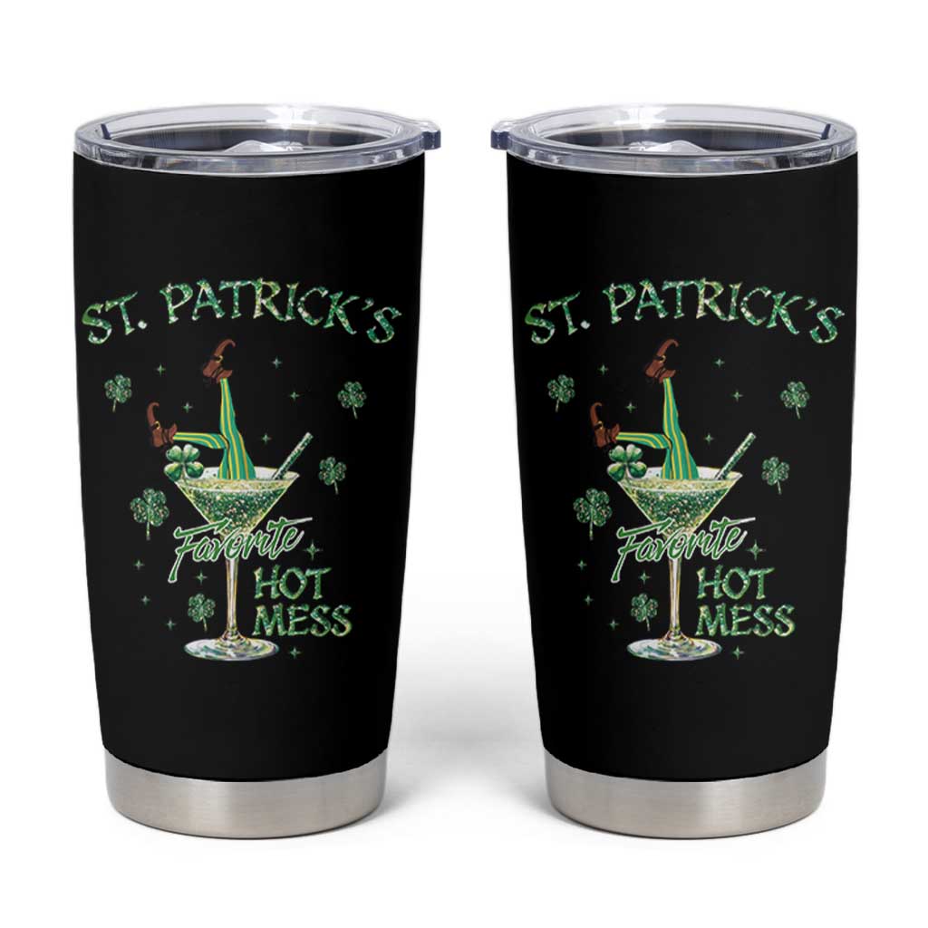 Funny St Patrick's Favorite Hot Mess Tumbler Cup Drunk Leprechaun Cocktail - Wonder Print Shop