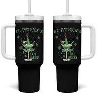 Funny St Patrick's Favorite Hot Mess Tumbler With Handle Drunk Leprechaun Cocktail - Wonder Print Shop