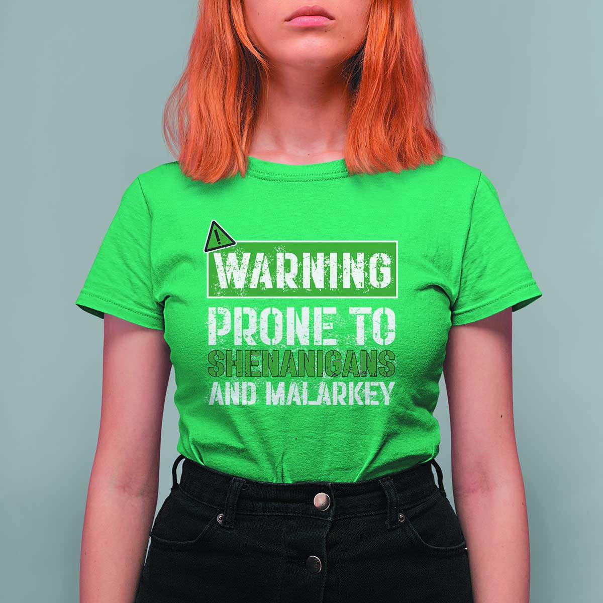Funny Warning Prone To Shenanigans And Malarkey St Patrick's Day T Shirt For Women