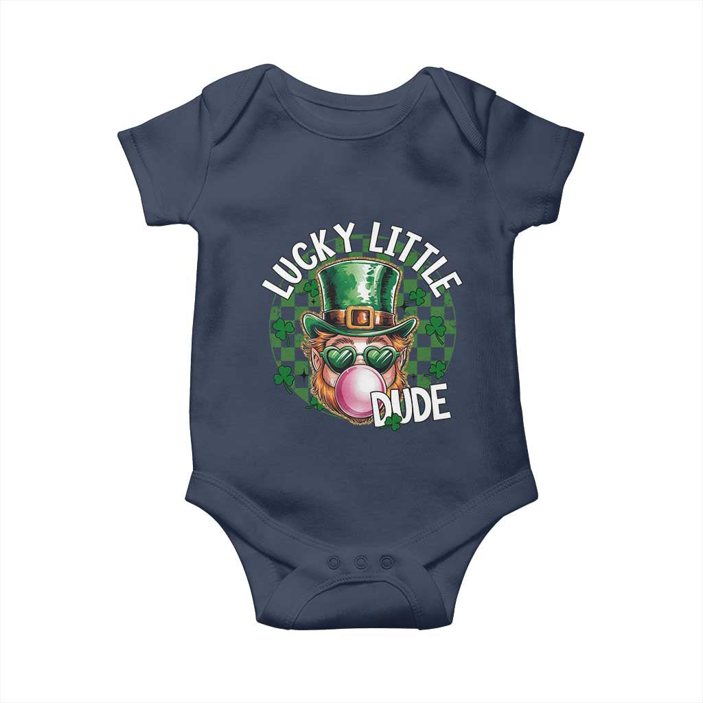 Funny St Patrick's Day Lucky Little Dude Baby Onesie Cute Leprechaun Shamrock