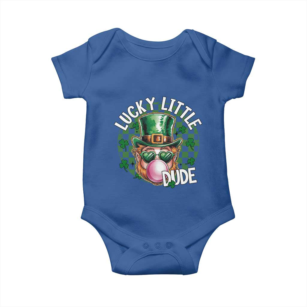 Funny St Patrick's Day Lucky Little Dude Baby Onesie Cute Leprechaun Shamrock