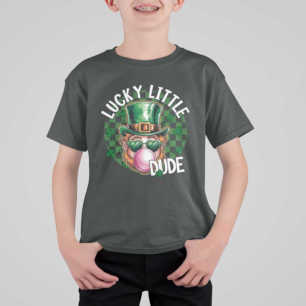Funny St Patrick's Day Lucky Little Dude T Shirt For Kid Cute Leprechaun Shamrock