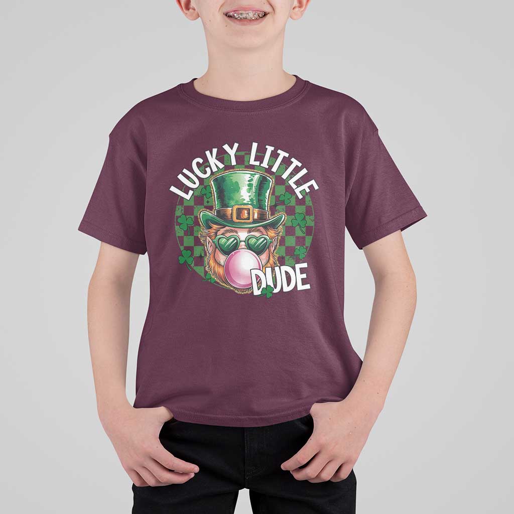 Funny St Patrick's Day Lucky Little Dude T Shirt For Kid Cute Leprechaun Shamrock