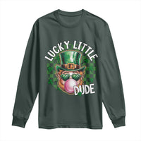 Funny St Patrick's Day Lucky Little Dude Long Sleeve Shirt Cute Leprechaun Shamrock