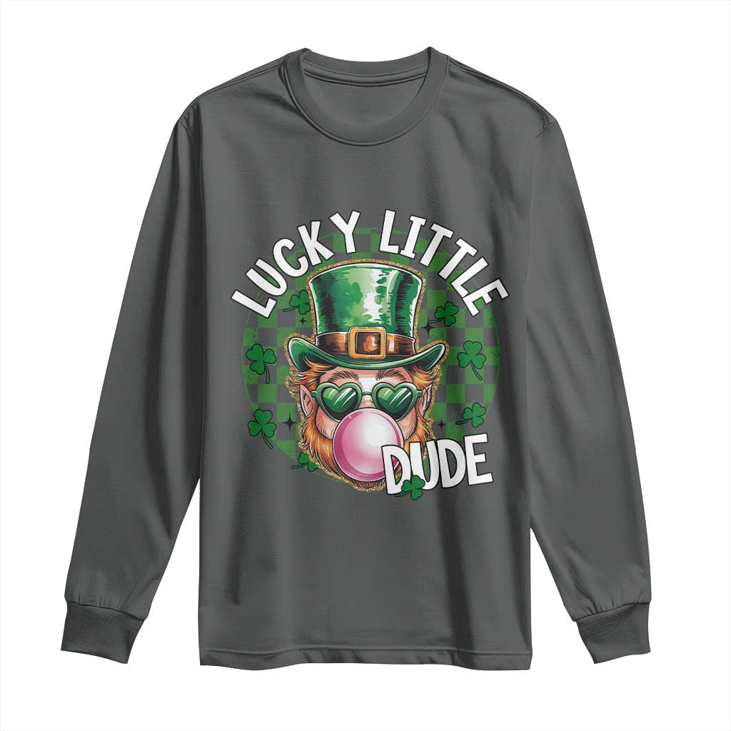 Funny St Patrick's Day Lucky Little Dude Long Sleeve Shirt Cute Leprechaun Shamrock