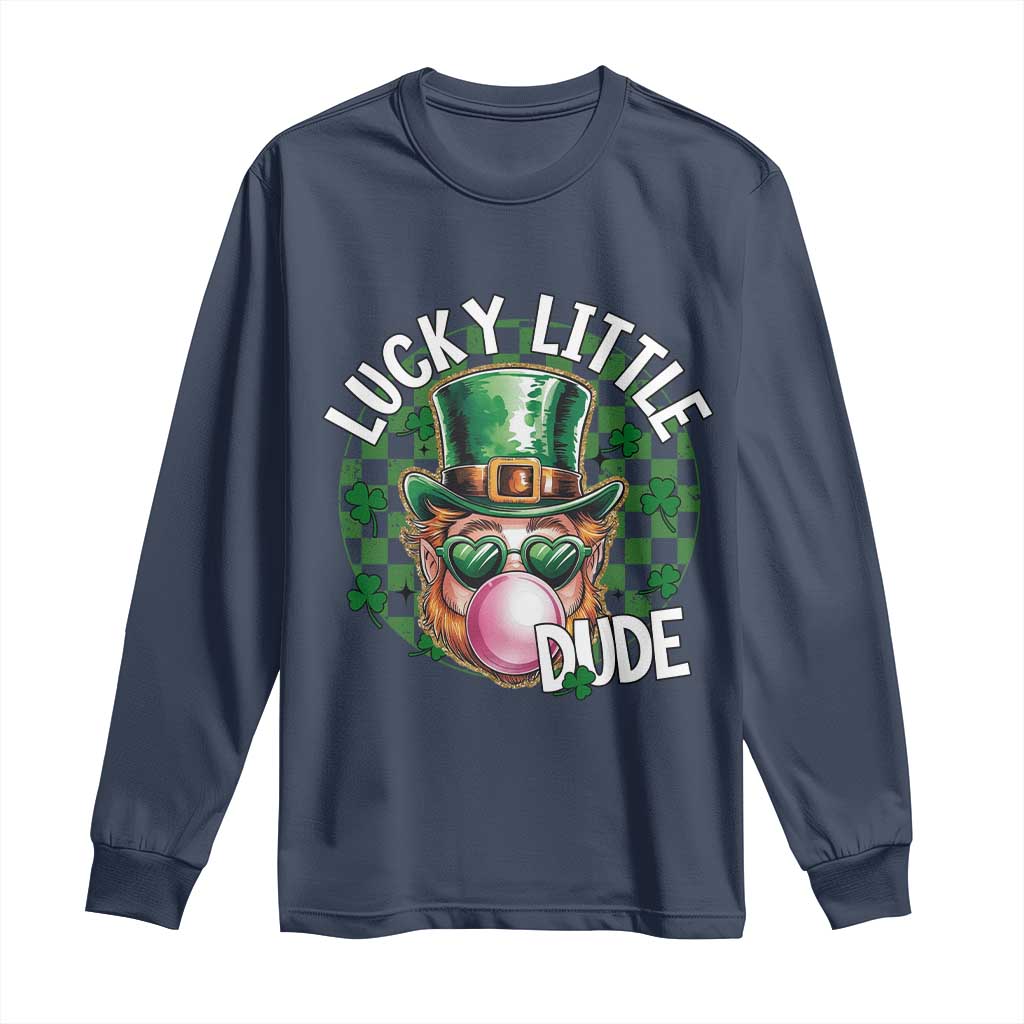 Funny St Patrick's Day Lucky Little Dude Long Sleeve Shirt Cute Leprechaun Shamrock