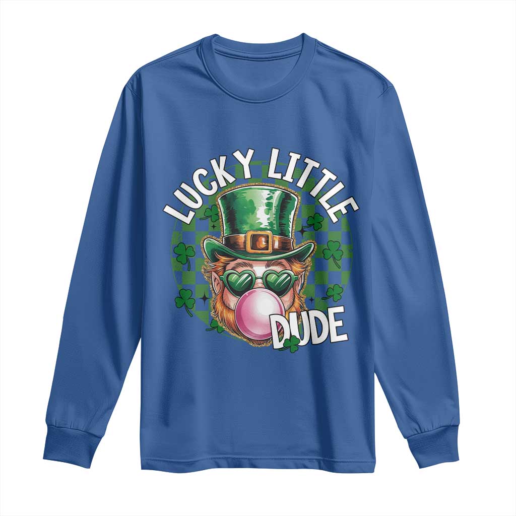 Funny St Patrick's Day Lucky Little Dude Long Sleeve Shirt Cute Leprechaun Shamrock