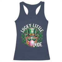 Funny St Patrick's Day Lucky Little Dude Racerback Tank Top Cute Leprechaun Shamrock