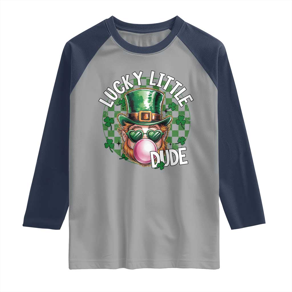Funny St Patrick's Day Lucky Little Dude Raglan Shirt Cute Leprechaun Shamrock