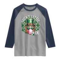 Funny St Patrick's Day Lucky Little Dude Raglan Shirt Cute Leprechaun Shamrock