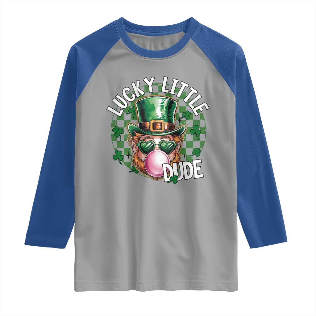 Funny St Patrick's Day Lucky Little Dude Raglan Shirt Cute Leprechaun Shamrock