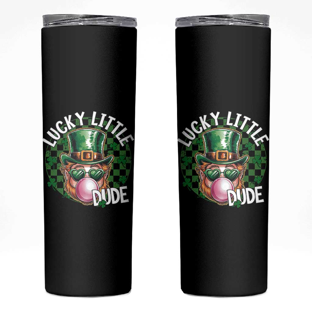Funny St Patrick's Day Lucky Little Dude Skinny Tumbler Cute Leprechaun Shamrock