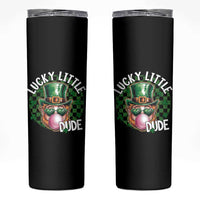 Funny St Patrick's Day Lucky Little Dude Skinny Tumbler Cute Leprechaun Shamrock