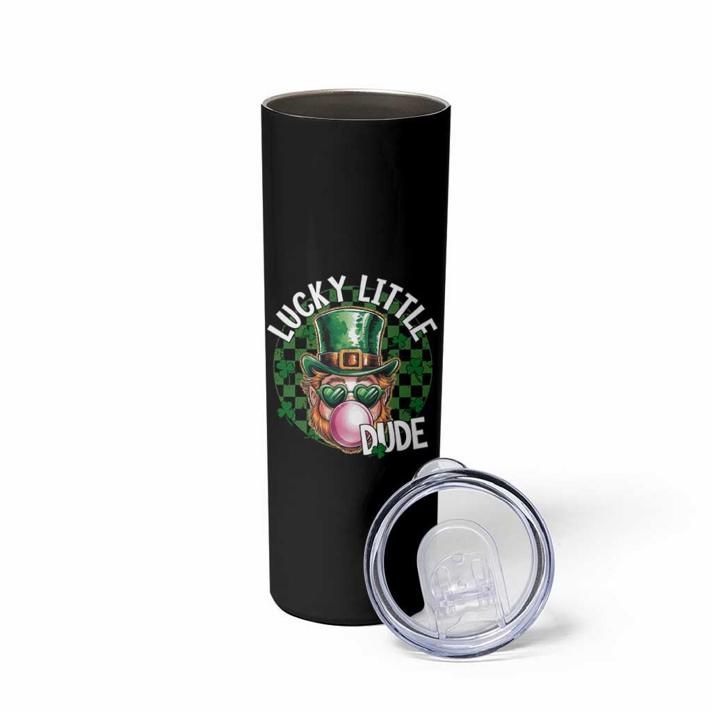 Funny St Patrick's Day Lucky Little Dude Skinny Tumbler Cute Leprechaun Shamrock
