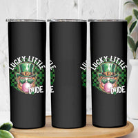 Funny St Patrick's Day Lucky Little Dude Skinny Tumbler Cute Leprechaun Shamrock