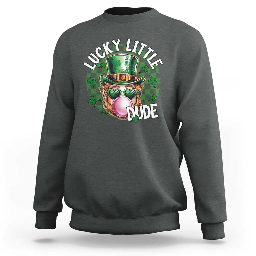 Funny St Patrick's Day Lucky Little Dude Sweatshirt Cute Leprechaun Shamrock