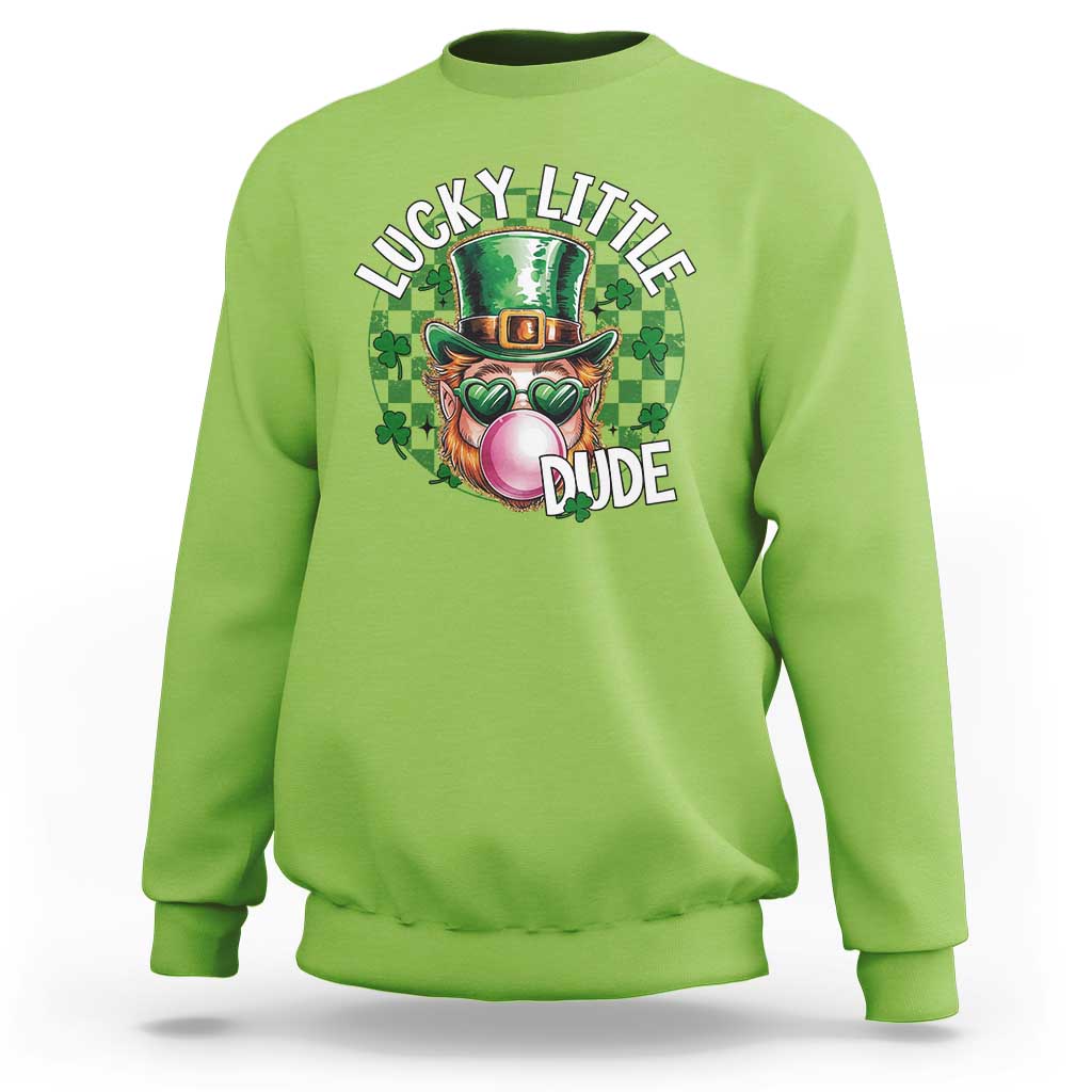 Funny St Patrick's Day Lucky Little Dude Sweatshirt Cute Leprechaun Shamrock