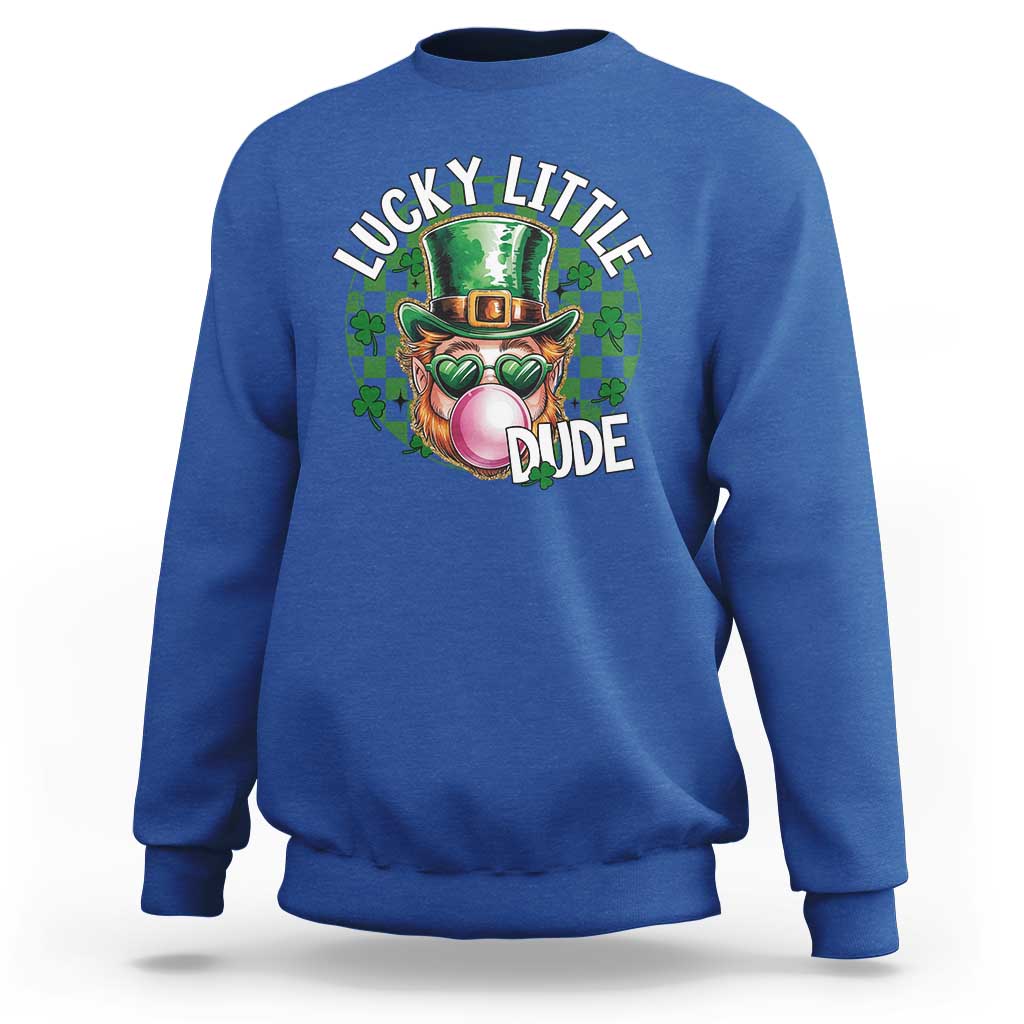 Funny St Patrick's Day Lucky Little Dude Sweatshirt Cute Leprechaun Shamrock