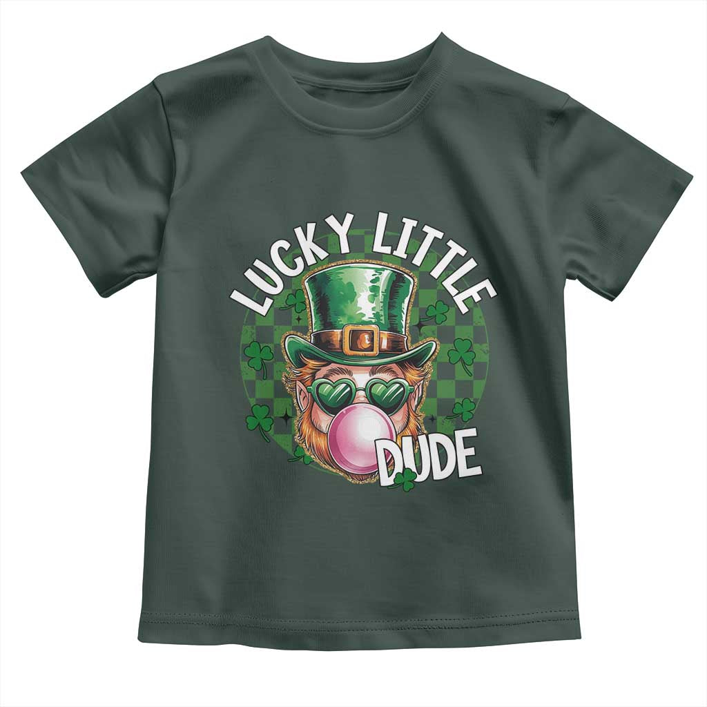 Funny St Patrick's Day Lucky Little Dude Toddler T Shirt Cute Leprechaun Shamrock