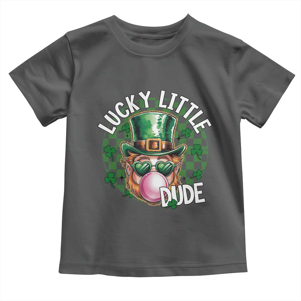 Funny St Patrick's Day Lucky Little Dude Toddler T Shirt Cute Leprechaun Shamrock