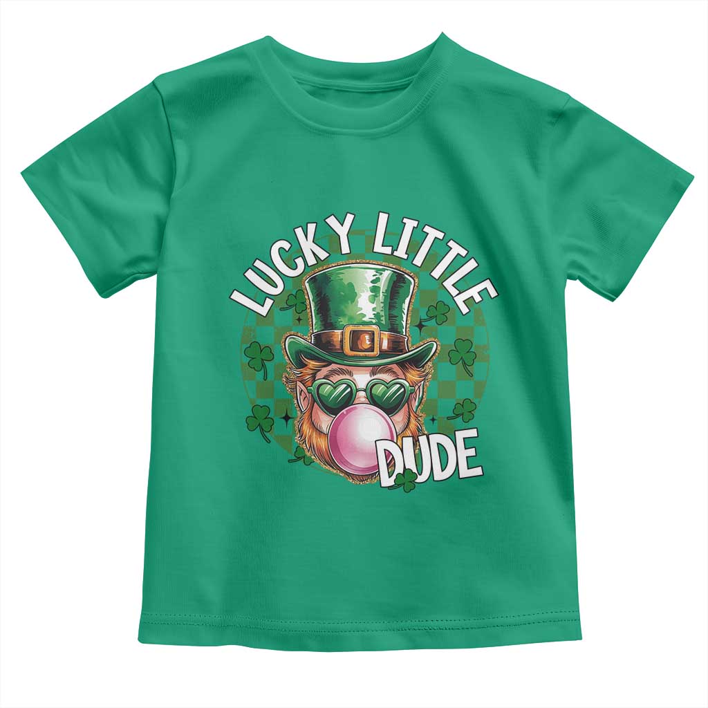 Funny St Patrick's Day Lucky Little Dude Toddler T Shirt Cute Leprechaun Shamrock