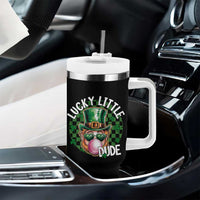 Funny St Patrick's Day Lucky Little Dude Tumbler With Handle Cute Leprechaun Shamrock