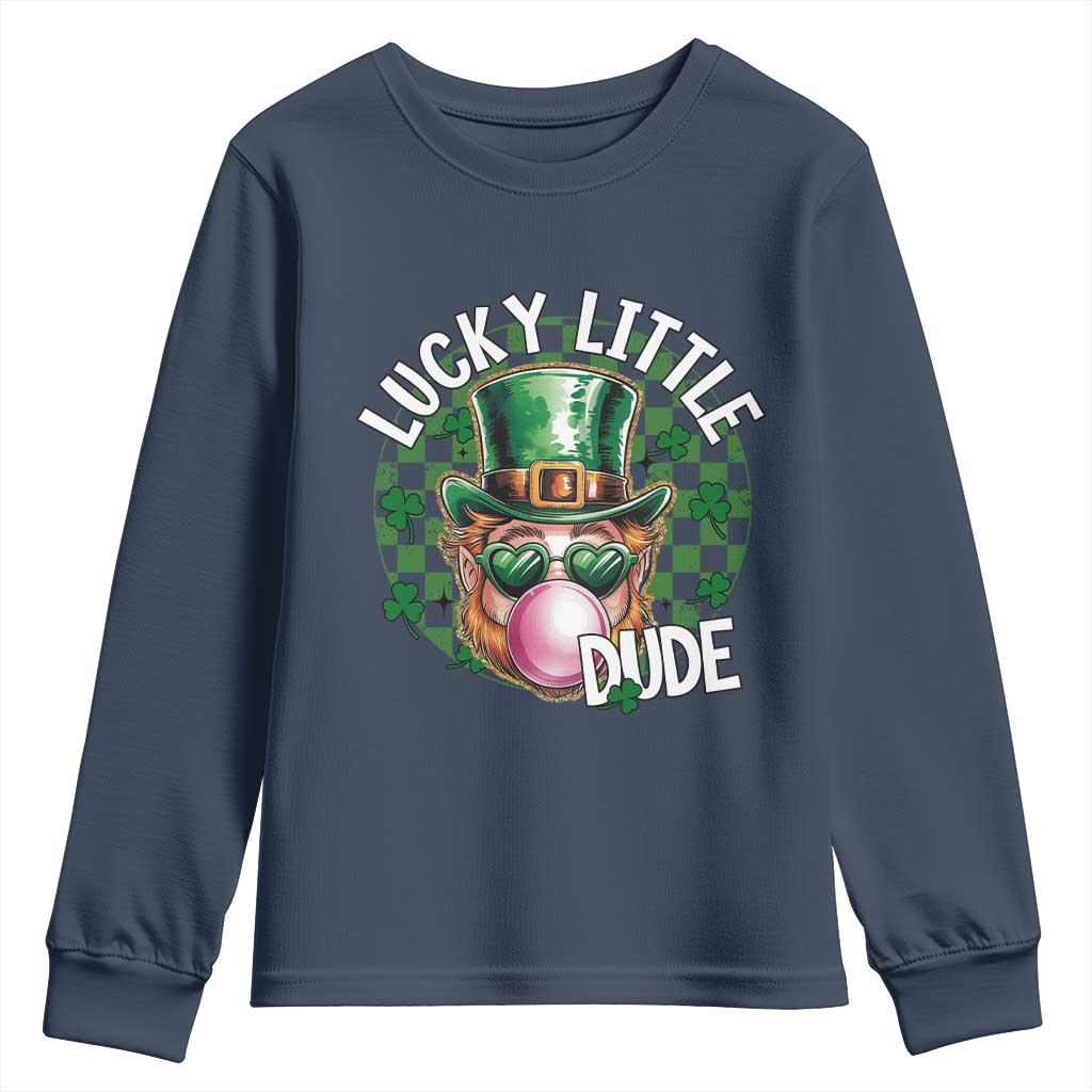 Funny St Patrick's Day Lucky Little Dude Youth Sweatshirt Cute Leprechaun Shamrock