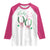 Funny St Patrick's Day Coquette Raglan Shirt Lucky Girl Horseshoe Pink Bow